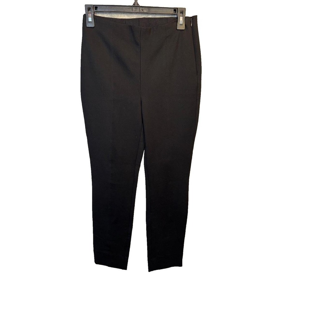 Quince Womens Ultra-Stretch Ponte Pintuck Ankle Pant Black Slim Straight Medium